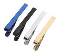 INOOMP 4pcs Copper Tie Clips for Men with Secure Grip Design and Resisting Bending, Stylish Elegant Professional Look Accessories for Weddings and Dating