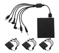 INOOMP 4pcs Emergency Power Supply Box: Power Adapter for Electronic Devices - 6-Jack External ON/Off Switch Outputs Supply for Various Equipment