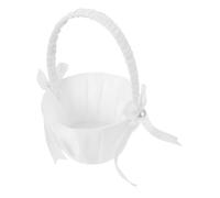 INOOMP 4pcs Flower Girl Basket Wedding Petals Basket with Handle Clear Flower Holder for Confetti Wedding Home Decoration White