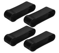 INOOMP 4pcs Folding Cane Holder Clips for Walking Sticks and Crutches, Black Plastic Straps Prevent Coming Loose, Easy to Use Fixing Clips for Seniors and Elderly Users