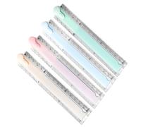 INOOMP 4pcs Folding Ruler Geometric Drawing Tool 30cm Plastic Accurate Measurement Visibility for Sketching and Homework Students Professionals