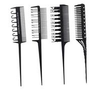 INOOMP 4pcs Hair Coloring Comb Set Black Hair Dyeing Tools Wide Tooth Anti-static Styling Combs for Professional Salon and Home Use for Highlighting and Volume