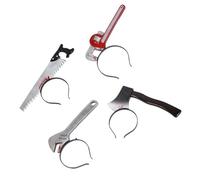 INOOMP 4pcs Horror Headband Props Halloween Party Scary Head Band Silver Plastic