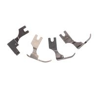 INOOMP 4pcs Industrial Sewing Machine Presser Foot Set in Silver Steel, Versatile Design Handling Diverse Material Thickness, Suitable for Professional Operators Using Sewing Machines