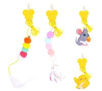 INOOMP 4pcs Interactive Cat Teasing Toys Hanging Self-play for Cats Includes Crinkle and Felt Toys for Indoor Play and Engaging Feline Fun