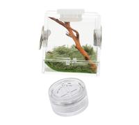 INOOMP 4pcs Jumping Spider Habitat Box with Humidifier and Light Compact Feeding Container for Pets for Spider Breeding and Care and Ventilated Design