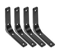 INOOMP 4pcs L Shape Stainless Steel Shelf Brackets Heavy Duty Wall Shelf Support Brackets for Kitchen and Bedroom Rustic Industrial Style Decorative
