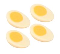 INOOMP 4pcs Lifelike Artificial Boiled Eggs Decorative Egg Shapes for Food Marketing Models