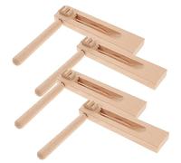 INOOMP 4pcs Manual Rotating Castanets for Boy Girl Wooden Percussion Instruments Educational Noise Makers for Boys and Girls Safe and Fun Musical Toys for Rhythm Development
