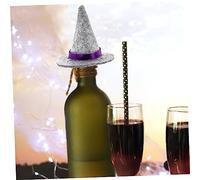 INOOMP 4pcs Mini Witch Hats for Crafts Gray Halloween Party Decoration Wine Bottle Doll Accessories DIY Unique Festival Atmosphere