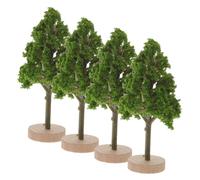 INOOMP 4pcs Miniature Plastic Street Trees Model Diorama Landscape Decorations for Sand Table Gardening DIY Micro Scenery Adornment