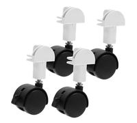 INOOMP 4pcs Pet Cage Caster Wheels, Swivel Furniture Casters Replacement for Cat Kennel White Locks and Black Rollers, Smooth Rolling Cart Wheels Suitable for Cat Crates and Pet Houses