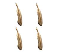 INOOMP 4pcs Plume Brass Vintage Pendant DIY Bag Hanging Decor Multipurpose Special Decorative Antique Style Creative Brass Key Ring Hanging Ornaments for Accessories