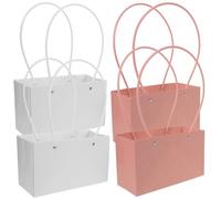 INOOMP 4pcs Practical and Reliable Paper Flower Boxes for Bouquets with Metal Accents, Featuring a Unique and Elegant Design for Valentine's Day Gift Wrapping and Party Decor