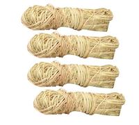 INOOMP 4pcs Raffia Bundle Raffia Packing Ribbon Natural Material Eco-Friendly Wrapping Ribbon for Crafts and Book Decoration