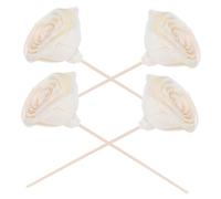 INOOMP 4pcs Rattan Aromatherapy Stick Diffuser Natural Flower Rattan Sticks Essential Oil Refill Roses Artificial Flowers Refill Replacement for Aroma Fragrance Beige Wood