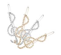 INOOMP 4pcs Rhinestone Bobby Pins Crystal Music Note Hair Clips Sparkling Side Hairpins Barrettes Hair Accessories for Girls Women