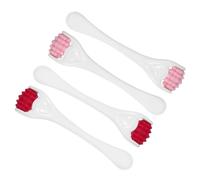 INOOMP 4pcs Silicone Facial and Eye Massage Rollers Mini Reusable Face Roller Set for Eye Puffiness Relief and Skin Massage in Pink and Rose Red