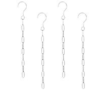INOOMP 4pcs Stainless Steel Clothes Drying Rack Chain with Hooks Rings Multi-Function Clothes Hangers Organizer for Wardrobe Closet Space Saving and Display