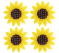 INOOMP 4pcs Sunflower Car Vent Trim with Scent Card Slot Car Diffuser Vent Clip Rubber Easy to Carry Interior Decoration Gift for New