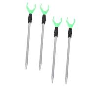 INOOMP 4pcs Telescopic Fishing Rod Holders Adjustable Aluminum Alloy Ground Stands Portable Fishing Rod Bracket with Secure Deep Insertion for Bank Beach Surf