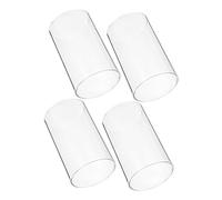 INOOMP 4Pcs Transparent Glass Candle Covers High Borosilicate Protective Shades Design for Indoor Home Simple Elegant Lamp Shades to Soften Flame and Prevent Wind