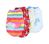 INOOMP 4pcs Warm Flannel Dog Vest for Small Pets, Comfortable and Skin-friendly Pet Dog Garment with Lovely Cartoon Design, for Daily Life and Festival Atmosphere