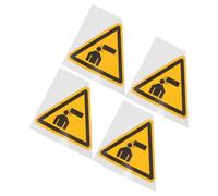 INOOMP 4pcs Watch Your Head Warning Signs Self Adhesive Caution Decals 10x10cm Triangle Safety Labels for Industrial Equipment and Low Ceiling Areas