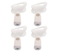 INOOMP 4pcs White Microphone Desk Clips with Quick Setup and Ergonomic Design, Plastic and Metal Construction, Suitable for Studio and Church Use, Inner Diameter 30-40mm, for Singers