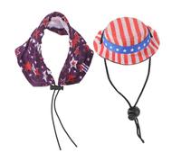 INOOMP 4sets Independence Day Decor Chinchilla Hat and Lizard Cloak Pet Costume Hat