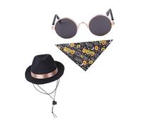 INOOMP 4sets Pet Halloween Costume Dog Hat Bandana Cat Glasses for Festive Dress up Holiday Props for Dogs and Cats
