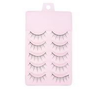 INOOMP 5 Pairs Natural Look False Eyelashes for Women, Acrylic Synthetic Fiber Lash Strips, Lightweight Beauty Makeup Accessory for Daily Wear and Natural Enhancement