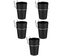 INOOMP 5 Sets Pegboard Cups Hooks Nail and Screw Organizers Storage for Small Parts Tool-Free Installation Black Stainless Steel and Pp Home Office Use