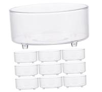 INOOMP 50pcs Acrylic Reptile Feeding Bowl Smooth Water and Food Basin for Lizards Corn Snakes and Other Pets Convenient Terrarium Accessory