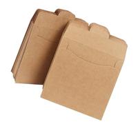 INOOMP 50pcs Brown Kraft Paper CD Packaging Bags Vintage Style Envelope Kraft Paper Holder for CD Greeting Cards File Storage Natural Brown Mailers for Media Shipping