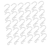 INOOMP 50Pcs Clip Type Hanging Hooks Metal Iron S Hooks Multi-Function Small Sturdy Accessories for Supermarket Shelves Storage Rack Display and Organization