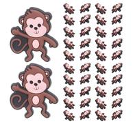 INOOMP 50pcs Cute Animal Pencil Topper Monkey Clip for Pencil and Pen, Soft Pvc Material with Universal Fit and Flexible Secure Hold, for Classroom Rewards Prizes and School Incentives