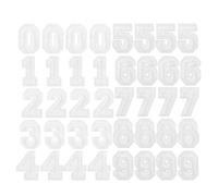 INOOMP 50pcs Embroidery Iron on Patches Numbers Numeric Embroidery Patches White Polyester No Sew Application Creative Accent Stylish Flair for Bags School Uniforms Casual Wear Repair