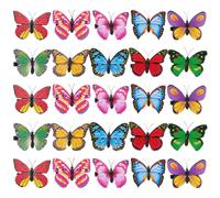 INOOMP 50pcs Lightweight Butterfly Wall Decor round Edges, Multi-functional Pvc and Pp Material Wall Decoration Butterflies Sculpture for Wedding and Photography Decoration