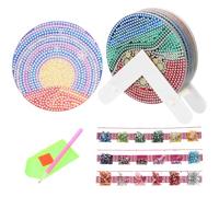 INOOMP 5d Diamond Mandala Acrylic Drink Coasters 6pcs Set, Heat-resistant Single-side Crystal Cup Mats for Home Table Protection and Anti-scald Use