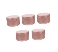 INOOMP 5Pcs Aluminum Round Tins Refillable Jar Containers for DIY Candles Cosmetic Balms Ointments Lightweight Portable Aluminum Jars with Sealing for Travel and Outdoor Use