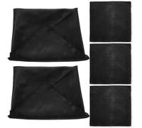 INOOMP 5pcs Black Satin Napkins Reusable Fabric Table Napkins Soft Smooth Cloth for Wedding Party Festival Dinner Restaurant Decoration