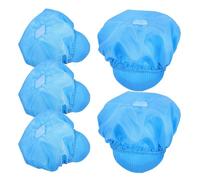 INOOMP 5Pcs Blue Breathable Anti-Static Working Caps Polyester Mesh for Pharmaceutical Food Production Use