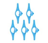 INOOMP 5pcs Blue Thumb Book Page Holder Bookmark Finger Ring for Reading and Classroom Use, Made of Sturdy Pp Material to Hold Pages Open and Serve as Book Marks