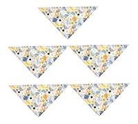 INOOMP 5pcs Dog Bandanas Lightweight Polyester Pet Accessory Triangular and Cats Cute Plant Print for Birthday Parties and Photoshoots