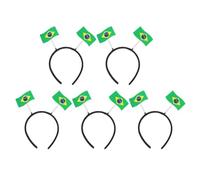 INOOMP 5pcs Green Soccer Spirit Headbands for Fans, Lightweight Foldable Felt and Pp Material Hair Accessories, Special Sports Design for Soccer Game Events and Outdoor Team Spirit