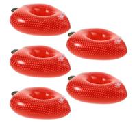INOOMP 5pcs Inflatable Beer Holder Water Float Mats in Strawberry Shape Pvc Lightweight Party Decoration for Pool and Beach Beer Festival Celebration