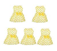 INOOMP 5pcs Pineapple Pet Dress Hawaii Pet Clothes Hawaiian Print Dress Hawaiian Costume Pet Princess Dresses Hawaiian Skirts Pet Costume Dress Summer Outfits Summer Dog Skirt Polyester