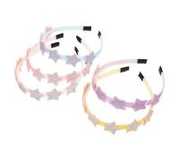 INOOMP 5pcs Star-shaped Hairband Sequin Glitter Powder Design, Lightweight Plastic Headband, for Birthday and Carnival Party Accessories