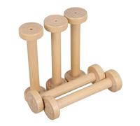 INOOMP 5pcs Vintage Wooden Sewing Spools Set, Hand-Polished Compact Cotton Reels in Khaki, for Yarn Projects and Crafting, Rustic and Antique Style Organizer